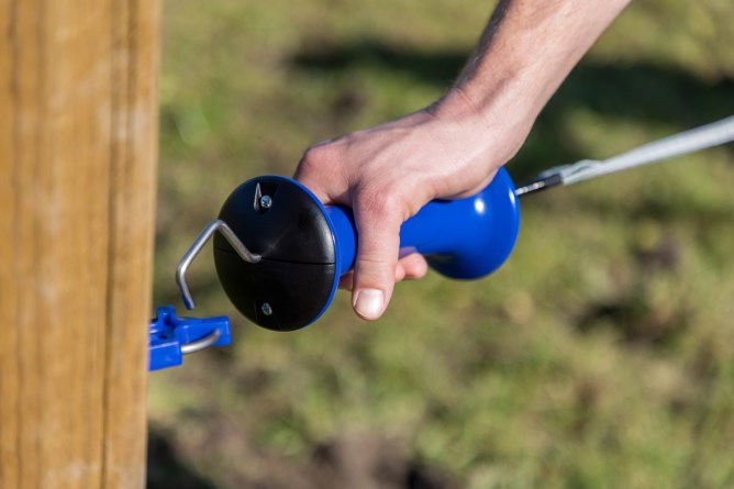 Ako producten poortgreep premium rvs blauw met veerbegrenzer