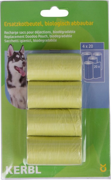 Producten hondenpoepzakjes groen 4x20st biologisch afbreekbaar