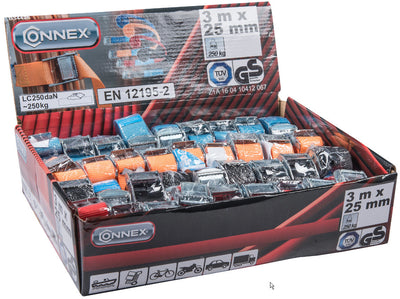 Connex producten spanband 1 delig met klemgesp 3meter 25mm