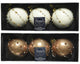 Decoris gedecoreerde kerstballenset van glas set a 3 ballen dia 8cm in kleuren wol wit of camel brown