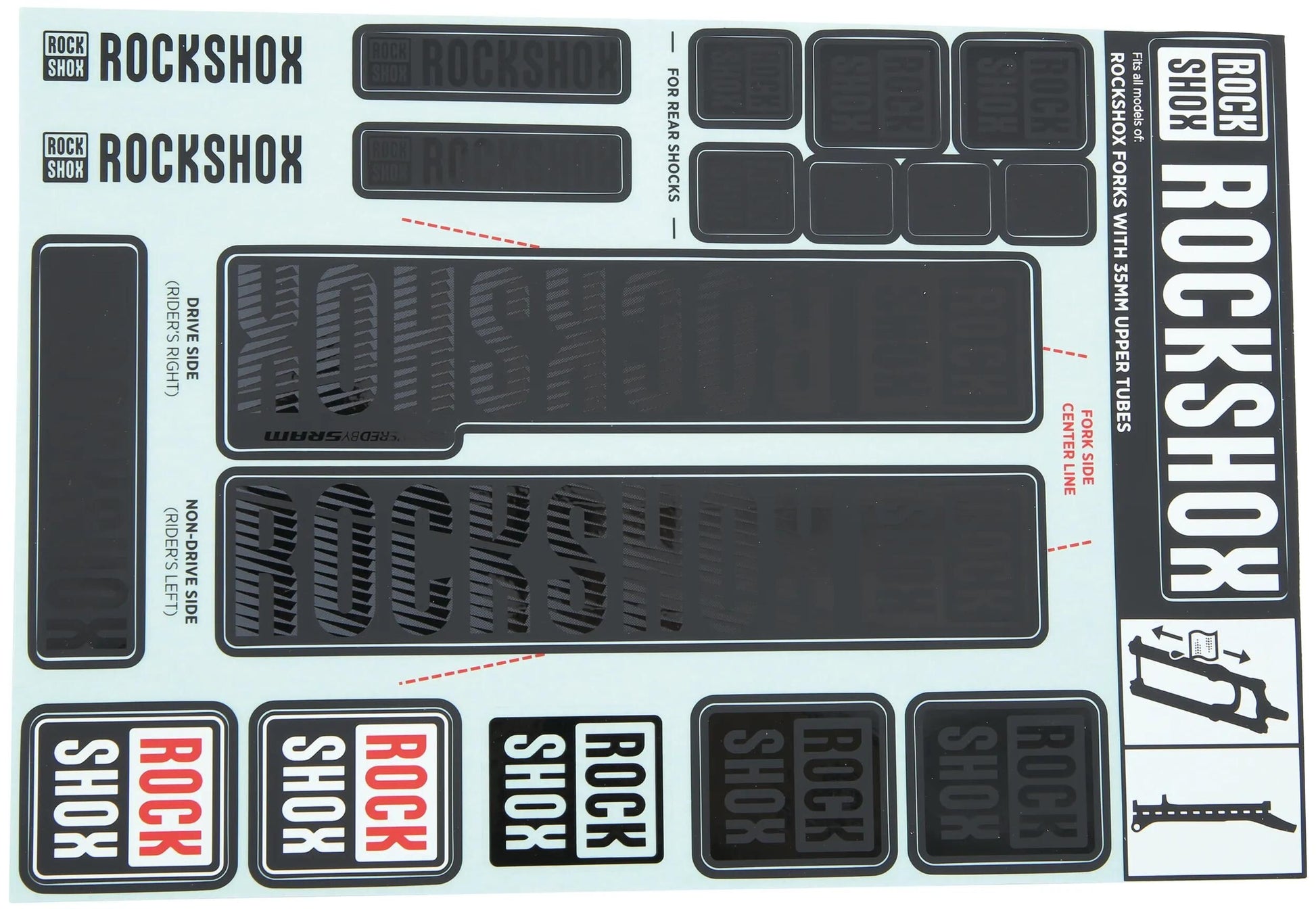 Rockshox decor set decal set stealth