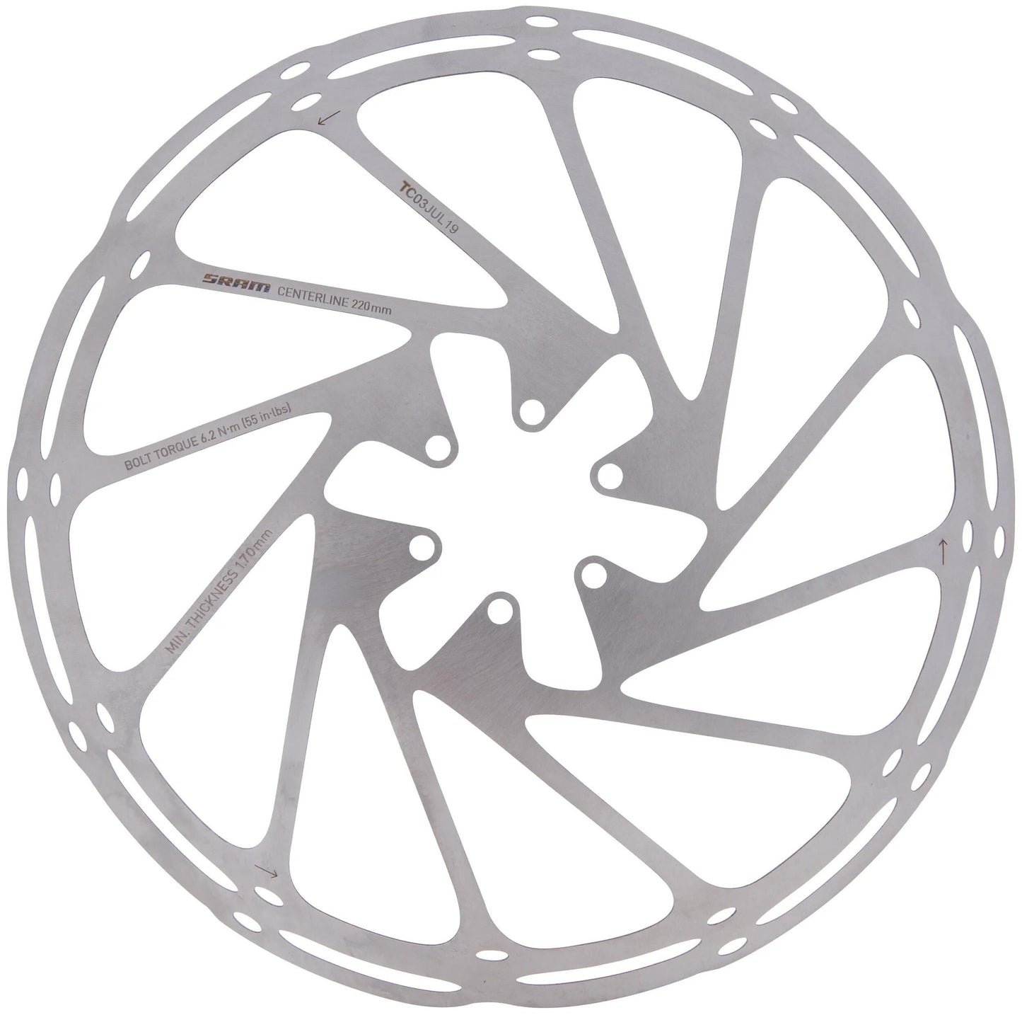 Sram remschijf centerline centerline brake rotors 220 mm rounded