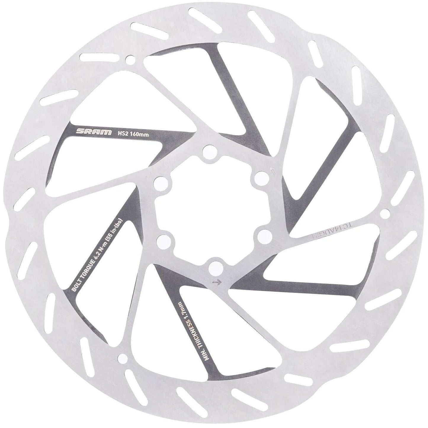 Sram remschijf hs2 brake rotors hs2 160 mm 6b rounded