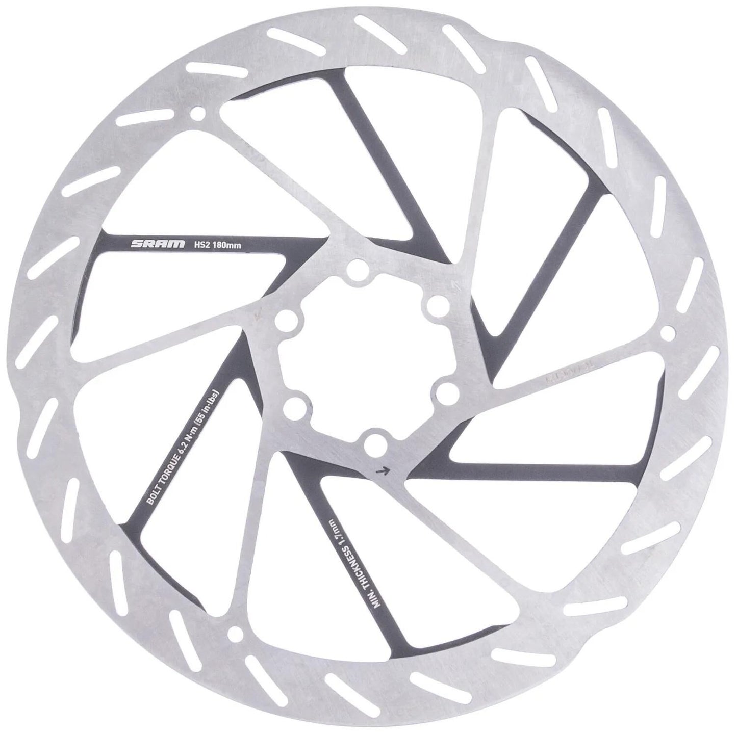 Sram remschijf hs2 brake rotors hs2 180 mm 6b rounded