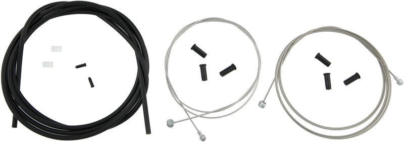 Contec remkabelset stop+ ct brake cable set stop+ steel fr+rear compl black