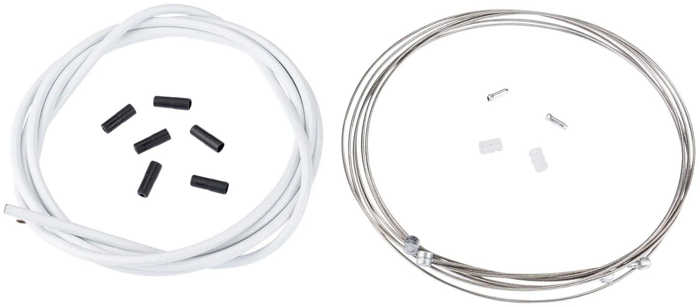 Contec remkabelset stop+ ct brake cable set stop+ steel fr+rear compl white