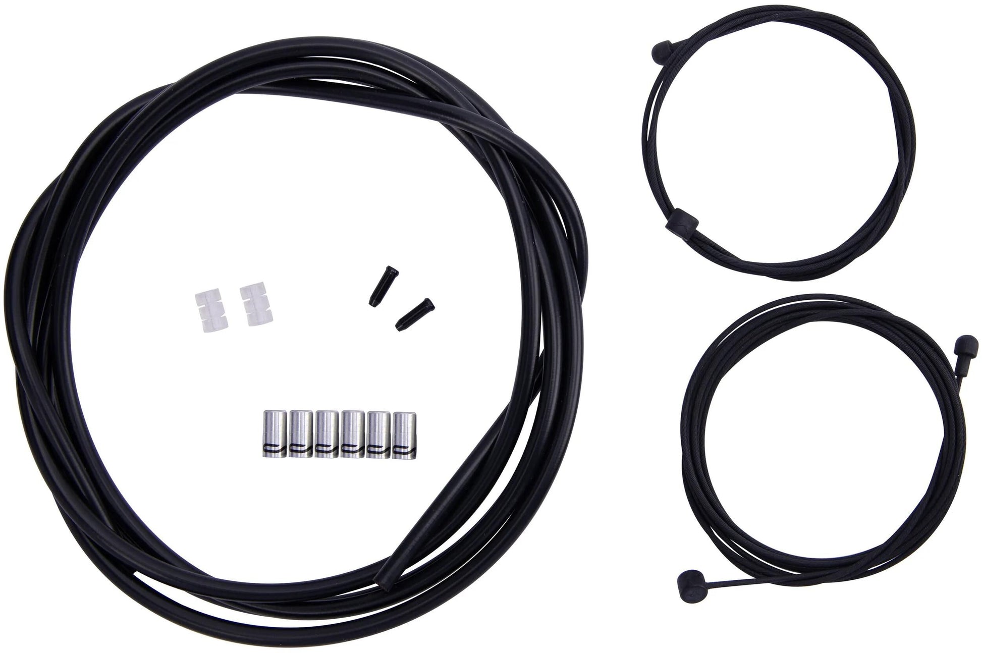 Contec remkabelset stop++ ct brake cable set stop++ steel fr+rear compl black