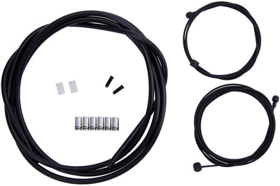 Contec remkabelset stop++ ct brake cable set stop++ steel fr+rear compl black