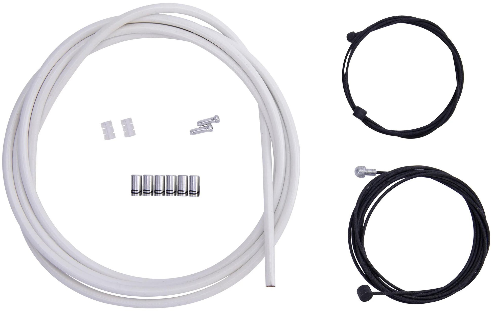 Contec remkabelset stop++ ct brake cable set stop++ steel fr+rear compl white