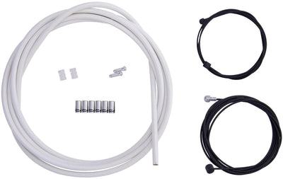 Contec remkabelset stop++ ct brake cable set stop++ steel fr+rear compl white