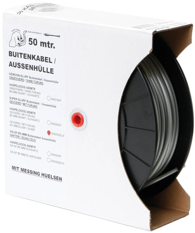 Slurf rembuitenkabel br.cab.outer casing sh250zil 50m sil.tef.coa.