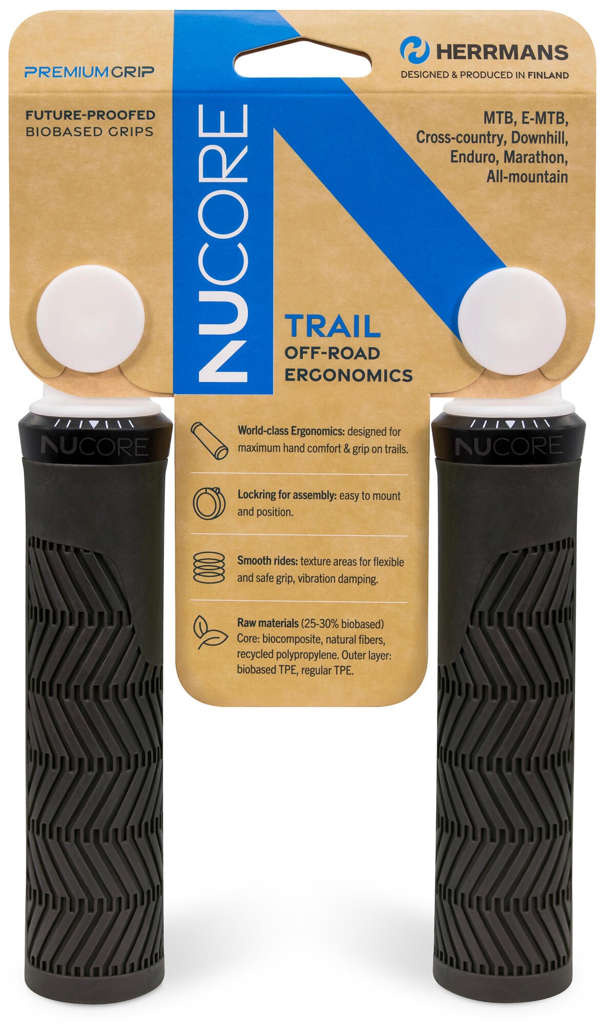 Herrmans handvatset nucore trail wave 130 130mm zwart