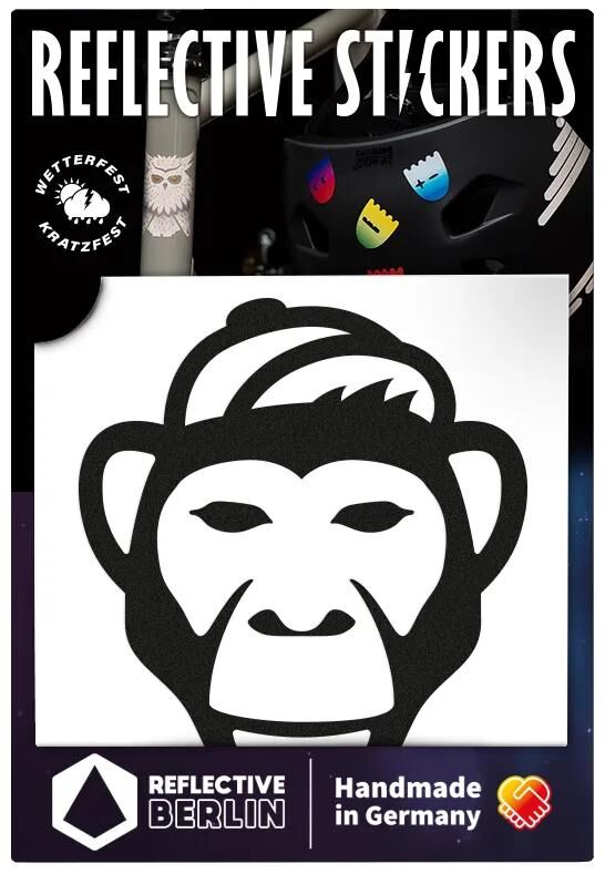Reflective berlin reflex-sticker decals ref.sticker ref.berlin monkey black