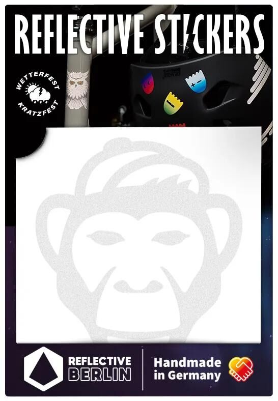 Reflective berlin reflex-sticker decals ref.sticker ref.berlin monkey white