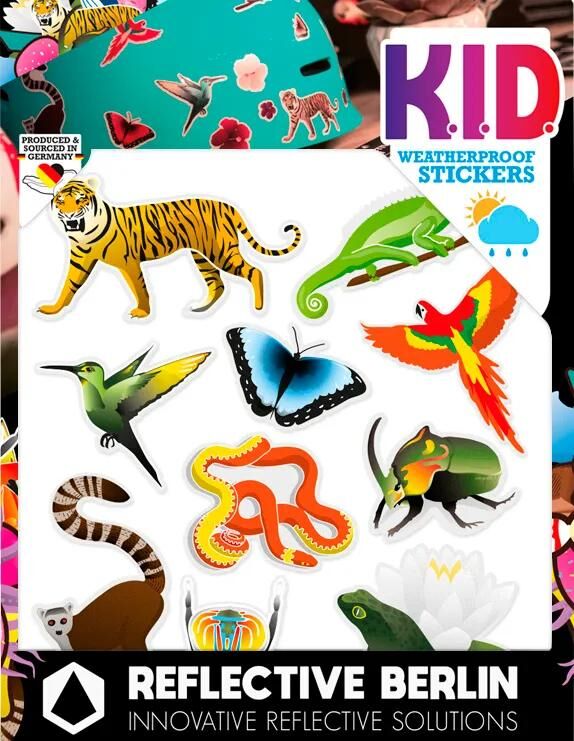Reflective berlin reflex-sticker k.i.d. ref.sticker re.berlin kid jungle
