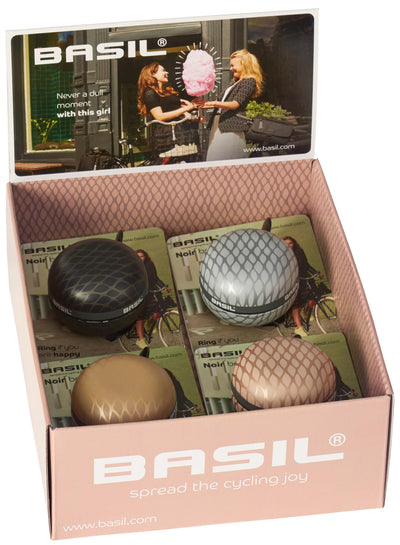 Display met 4 Basil Noir Bell fietsbellen