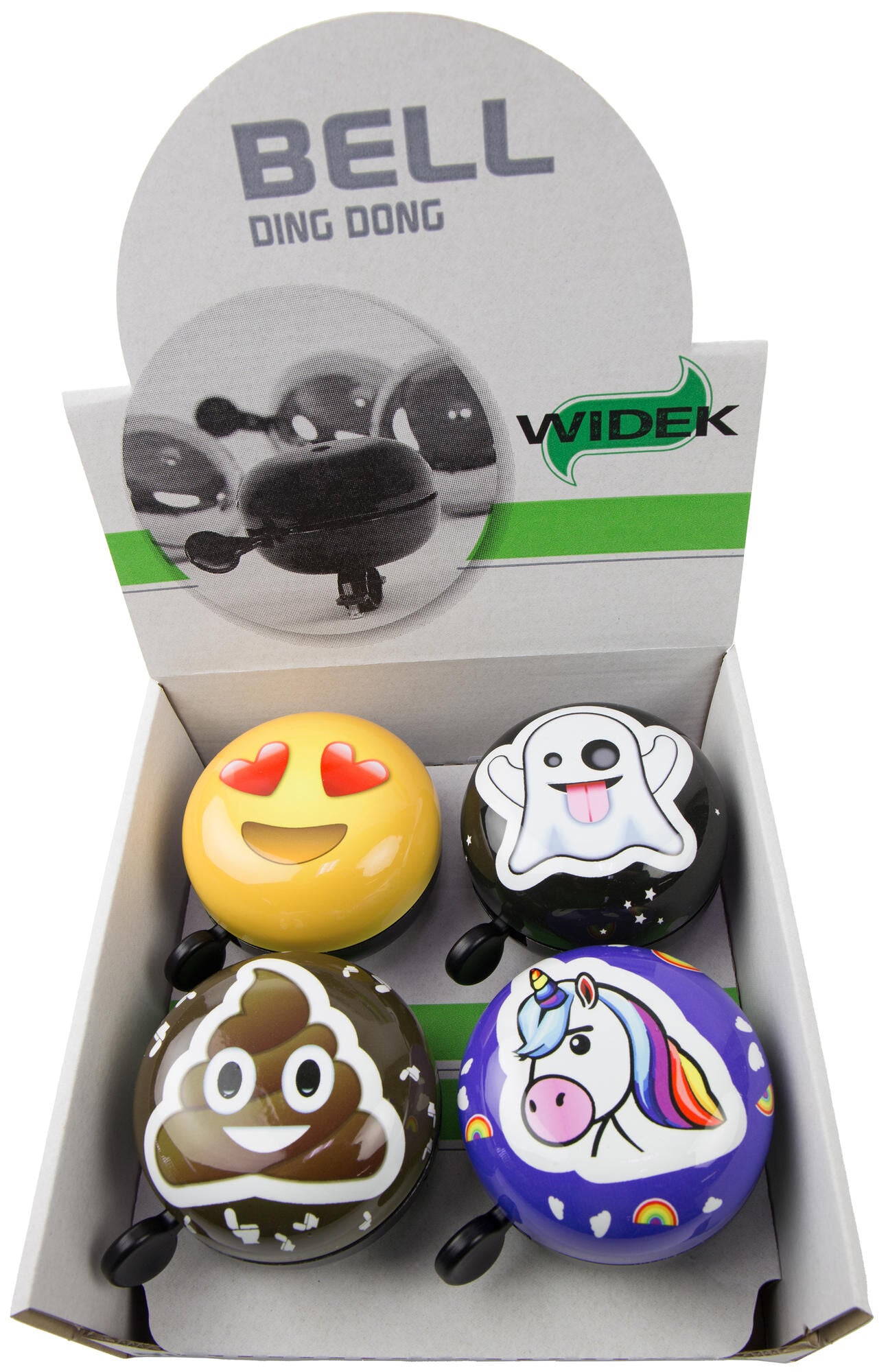 Widek fietsbel ding dong emoticons bell display ding dong 4 pcs.