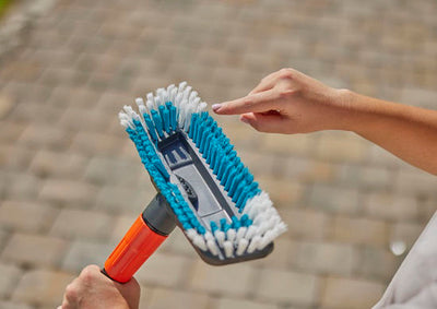 Gardena cleansystem steelborstel hard wasborstel (grijs turquoise, 18816-20, werkbreedte 27cm)