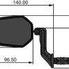 Contec achteruitkijkspiegel e-view evo ct rear-view mirror e-vie evo s m.dazz lens