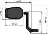 Contec achteruitkijkspiegel e-view evo ct rear-view mirror e-vie evo m m.dazz lens - afbeelding 1