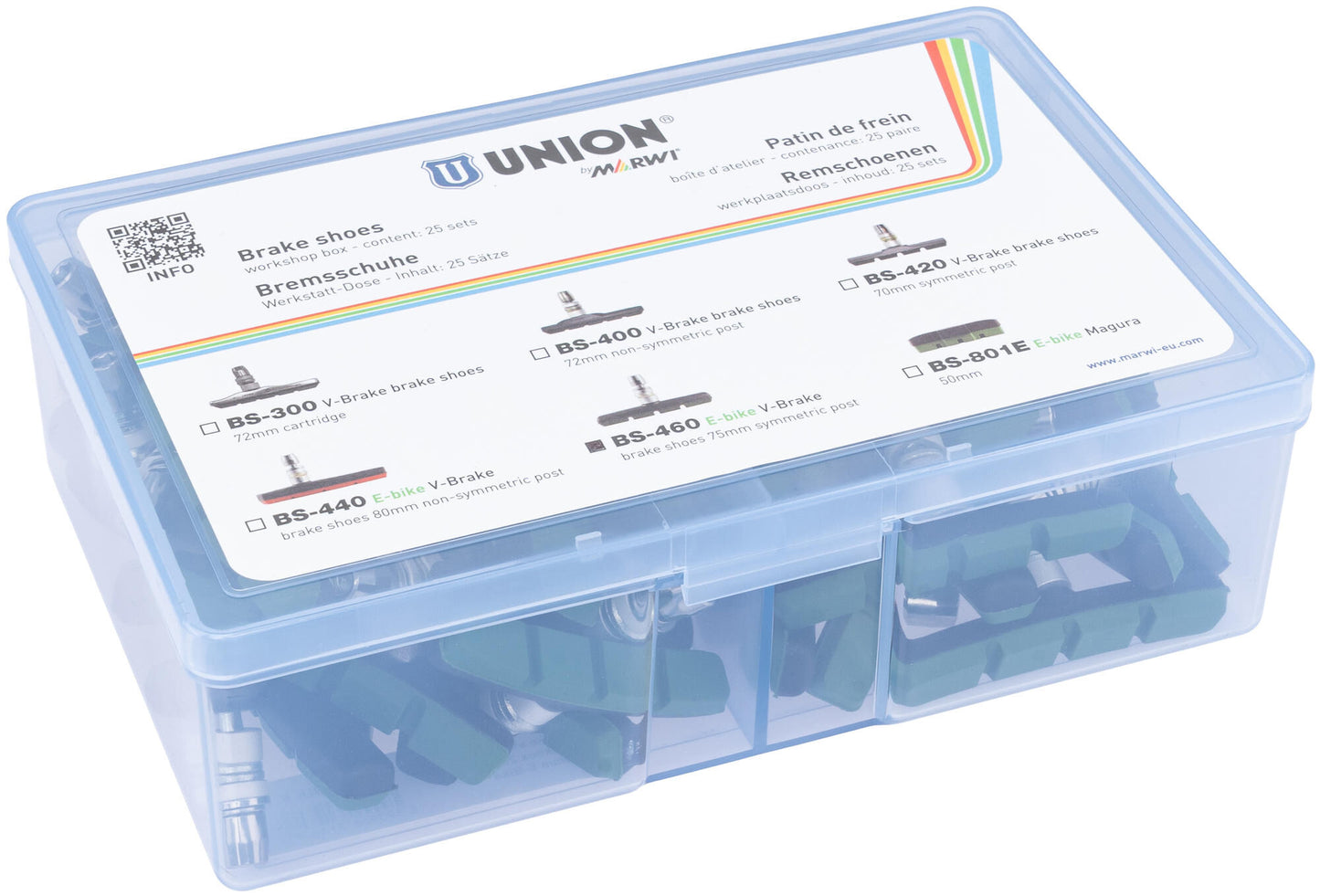 Union velgremblokset bs-460 v-brake 75mm (25pr)