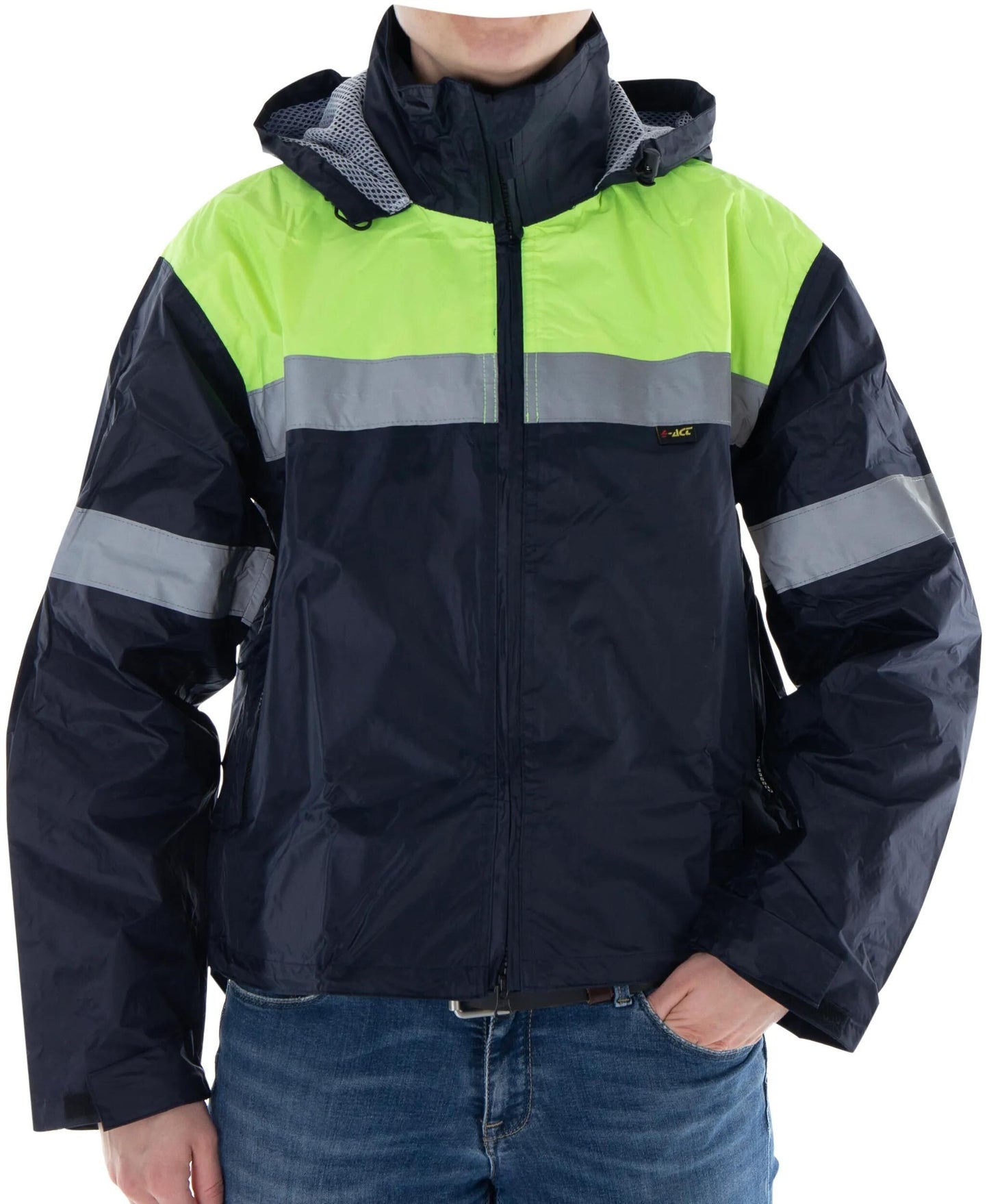 4-act regenjas rain jacket size l blue y reflex