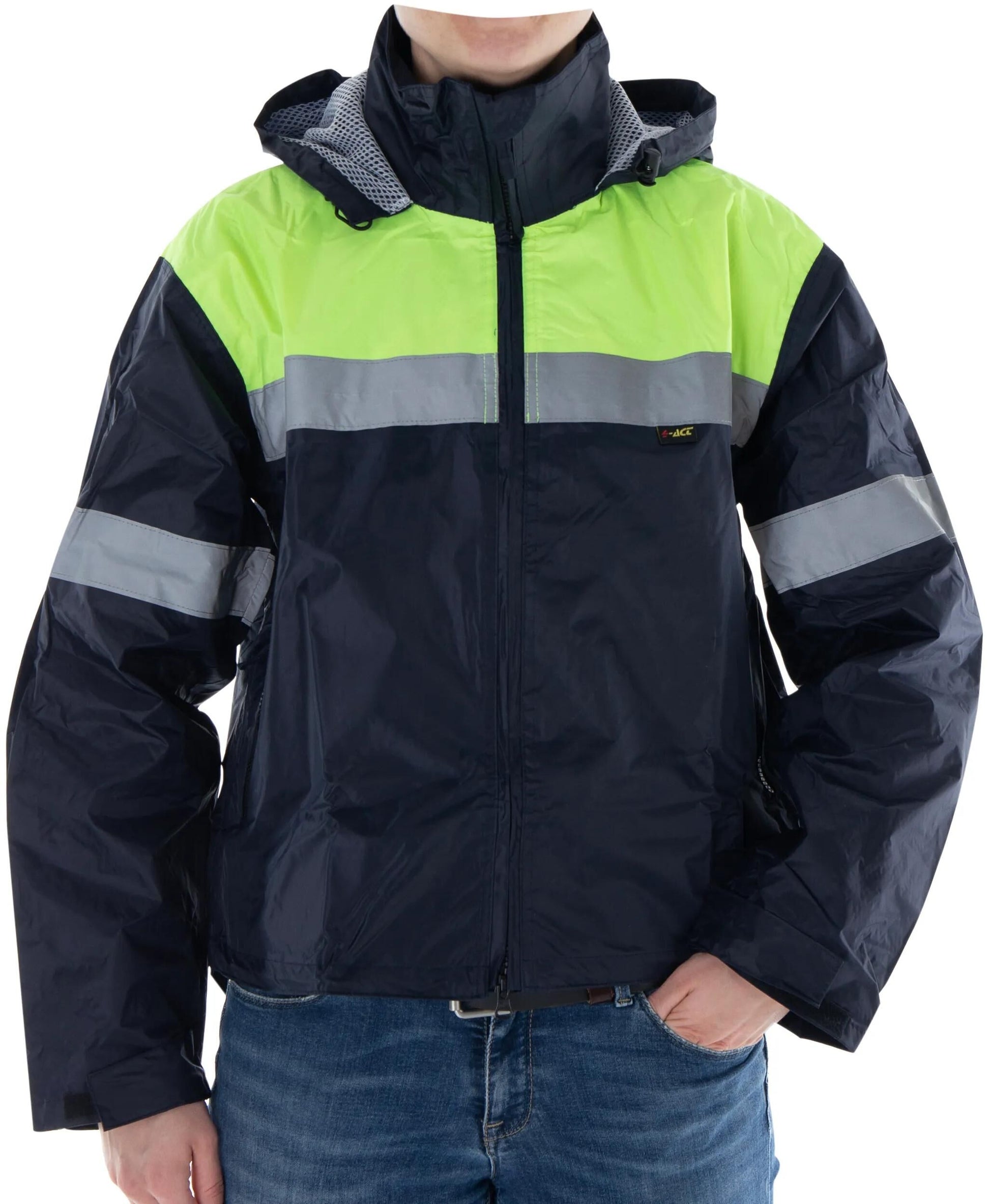 4-act regenjas rain jacket size l blue y reflex