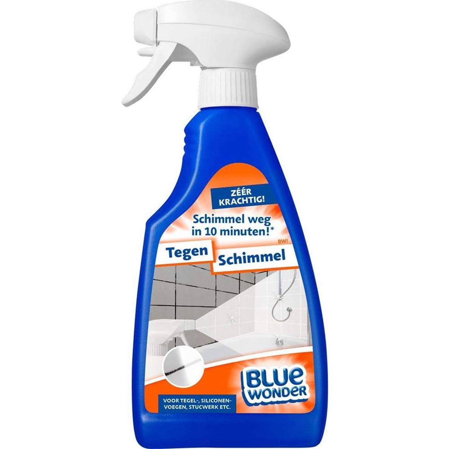 Blue wonder tegen schimmel spray 500ml voor tegel-, siliconenvoegen, stukwerk enzo