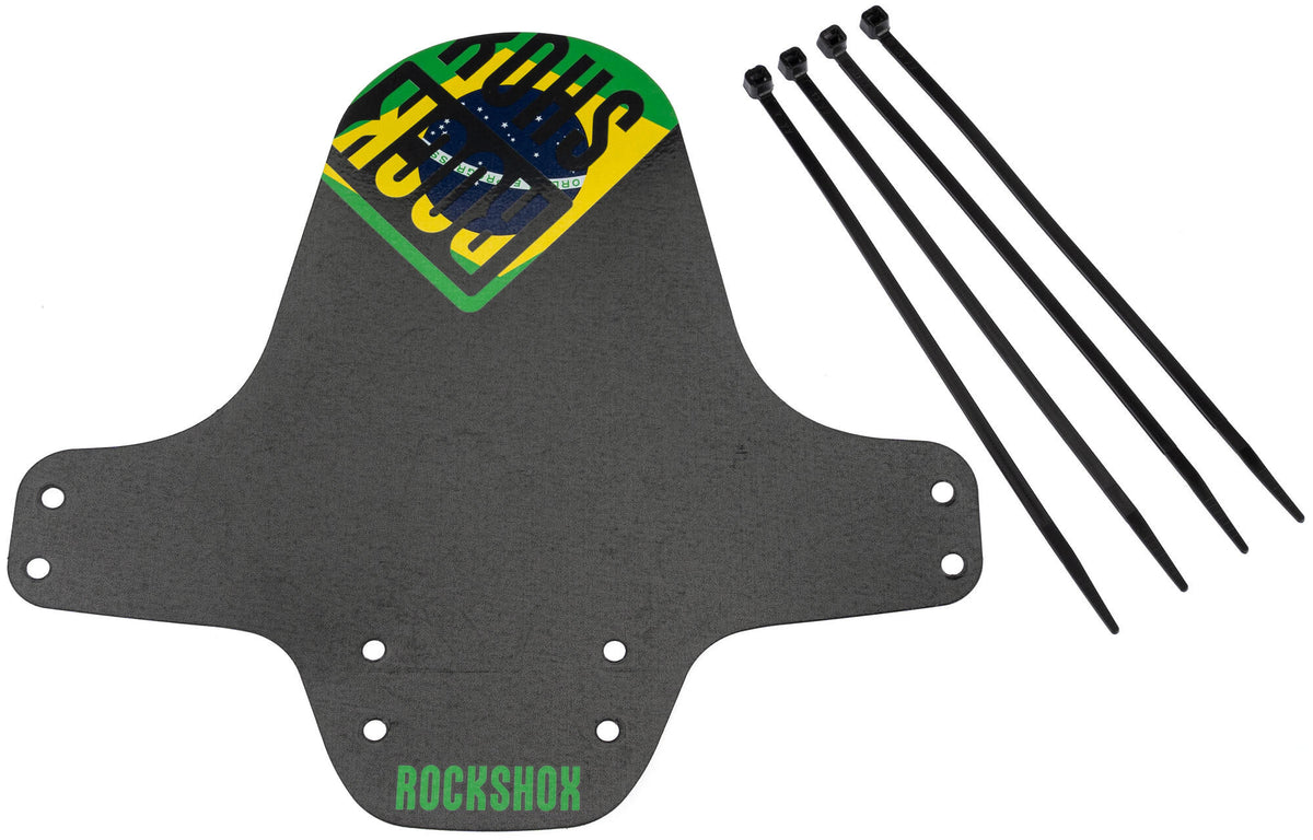 Rockshox steekspatbord fender clip-on fender rs black brazil flag