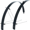 Contec spatbordset flat fender ct fender set flat fender 28 42mm alu black