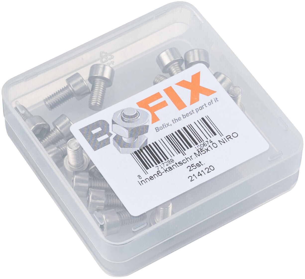 Inbusbout M5x10 Bofix RVS (25 stuks)