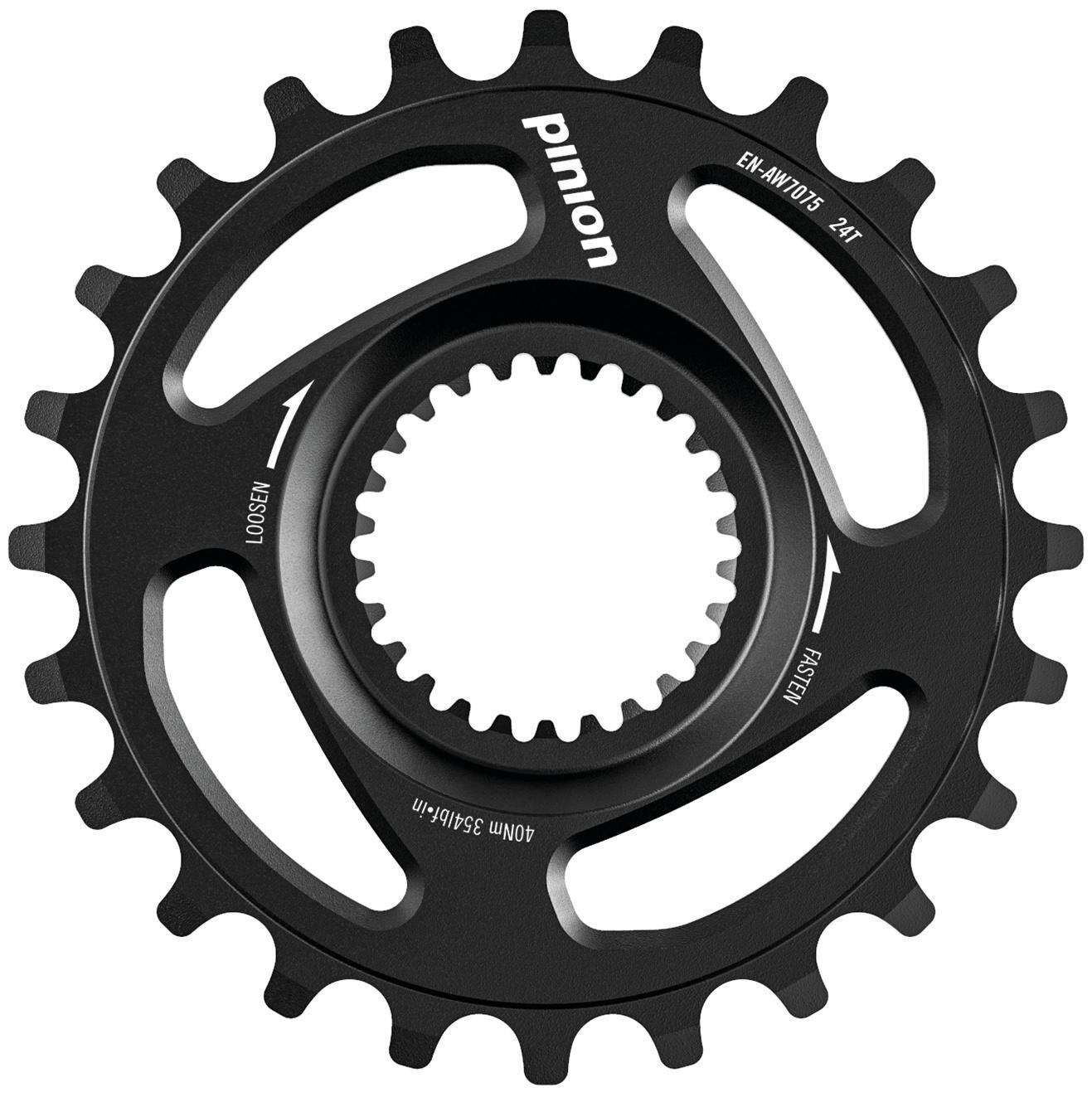 Pinion kettingwiel chain ring alu, 24t.,black