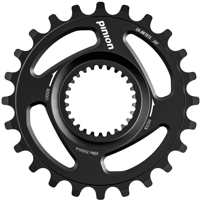Pinion kettingwiel chain ring alu, 24t.,black