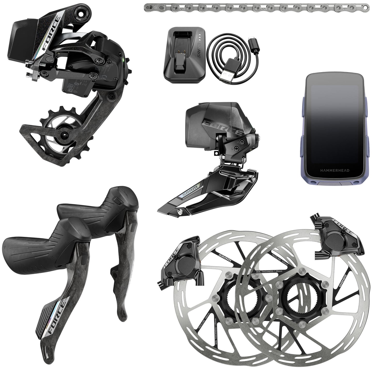 Sram schakelgroep-set force axs e1 set force axs e1 2x disc fm cl karoo