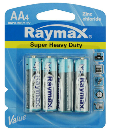Raymax producten batterij penlite r6p zink aa 15v a 4st