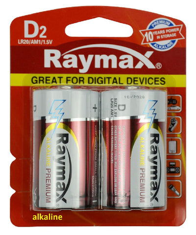 Raymax producten batterij alkaline lr20 d 15v x2st