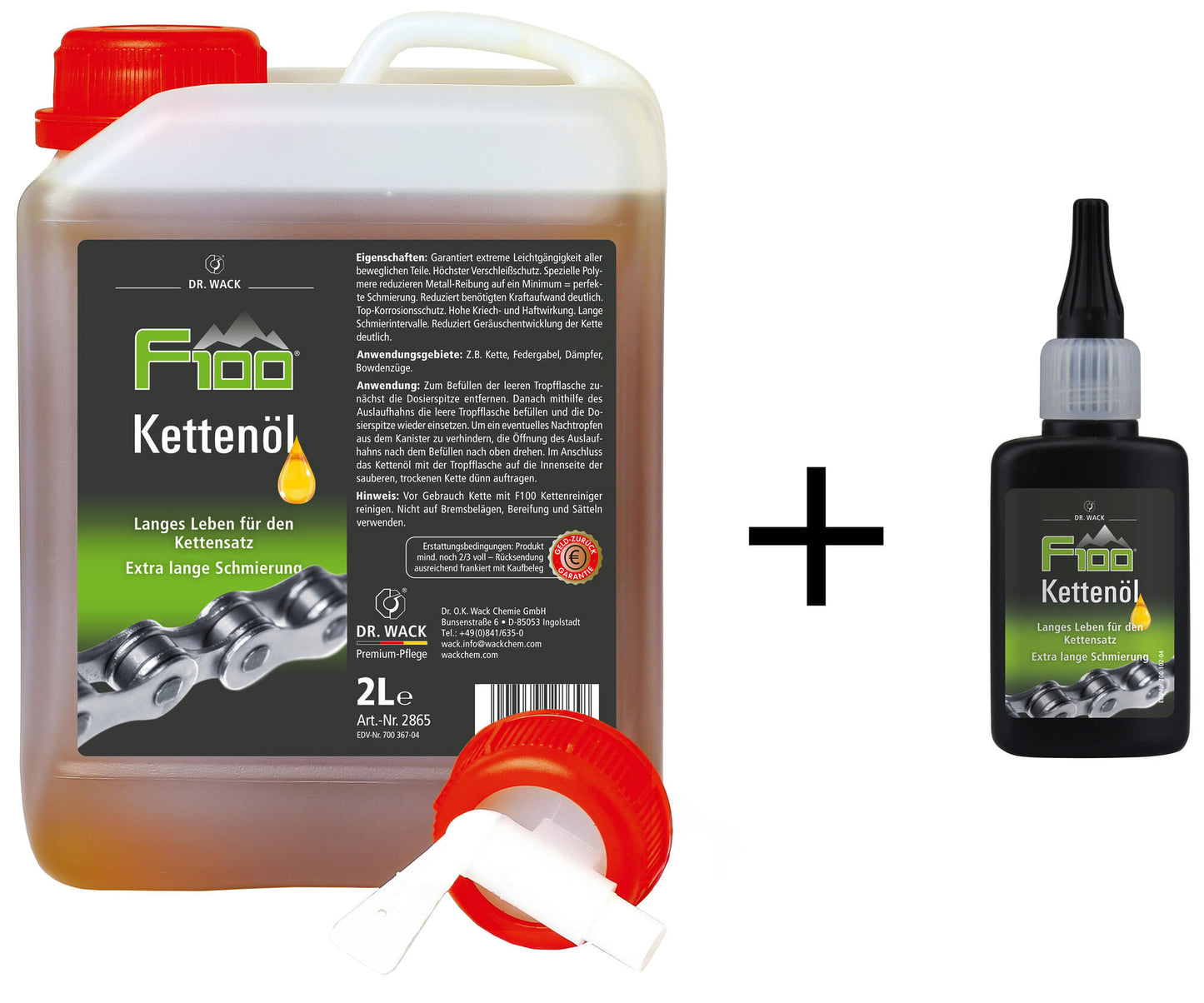 Dr. wack kettingolie f100 kettenöl chain oil dr.wack f100 2l can.+50ml bot.+valve