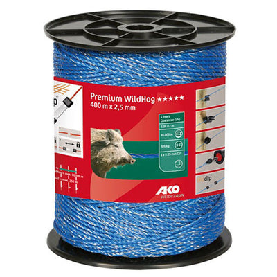 Ako premium wildhog schrikdraad blauw 6x 025 400m