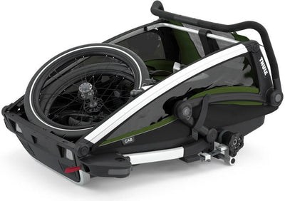 Thule fiets-kinderkar chariot cab double . child trailer char. cab 2 aku cyp.green