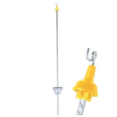 Mm rantsoenpaal ovaal veerstaal met krulisolator | 25 stuks