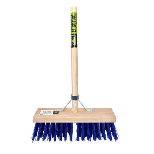 Mm eurotool stalbezem pvc blauw 36cm fsc steel 150cm stokhouder