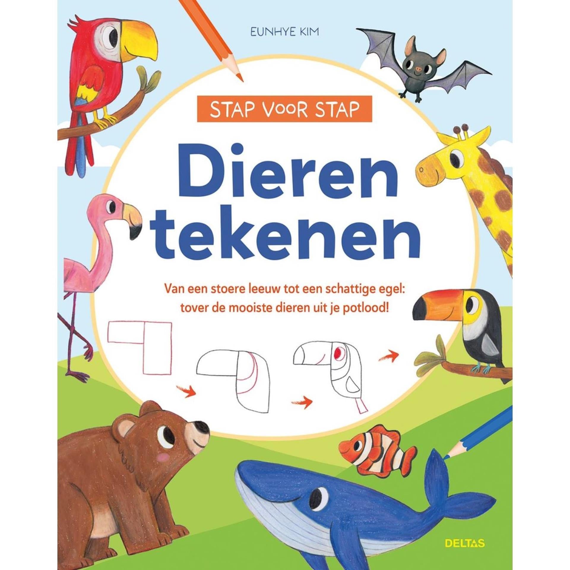 Deltas stap voor stap dieren tekenen
