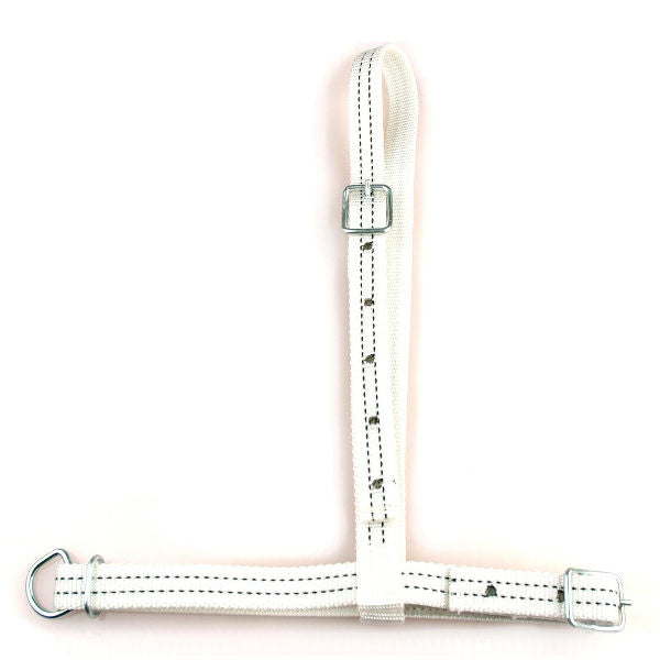 Weidehalster zonder ketting nylon wit