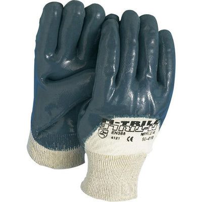 Handschoen blauw nbr tricot boord