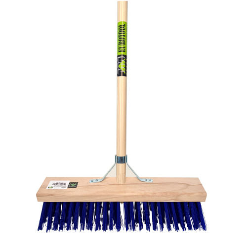 Mm eurotool stalbezem pvc blauw 45cm fsc steel 150cm stokhouder