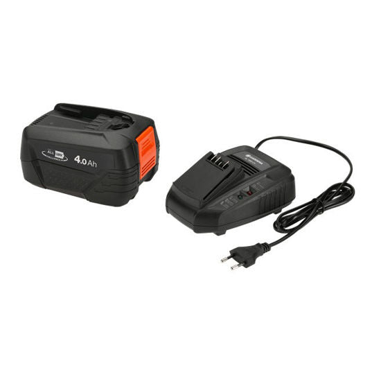 Gardena startset p4a qc1x40ah accu en oplader