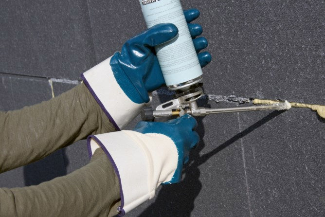 Keron producten handschoen blauw nbr met kap