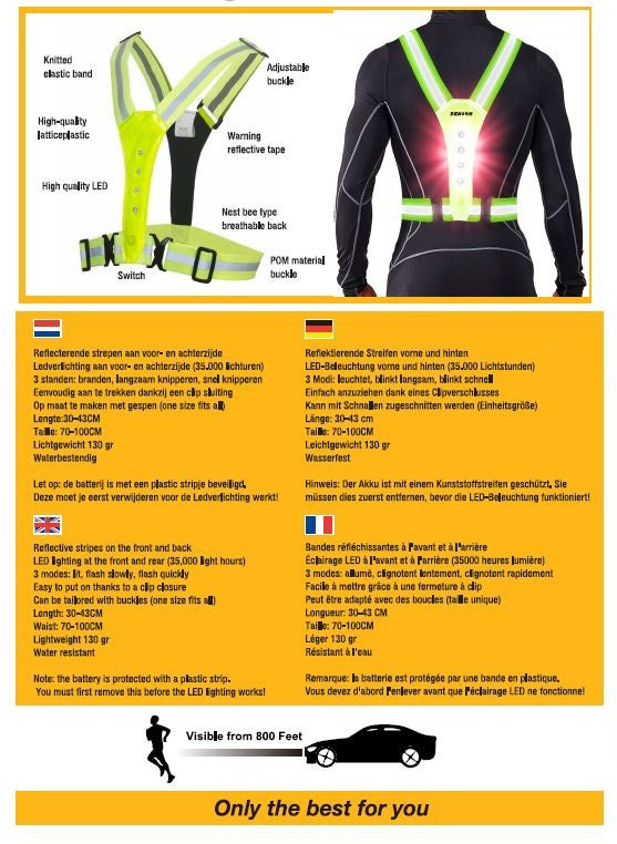 Enzo producten signalisatievest veiligheidsvest led