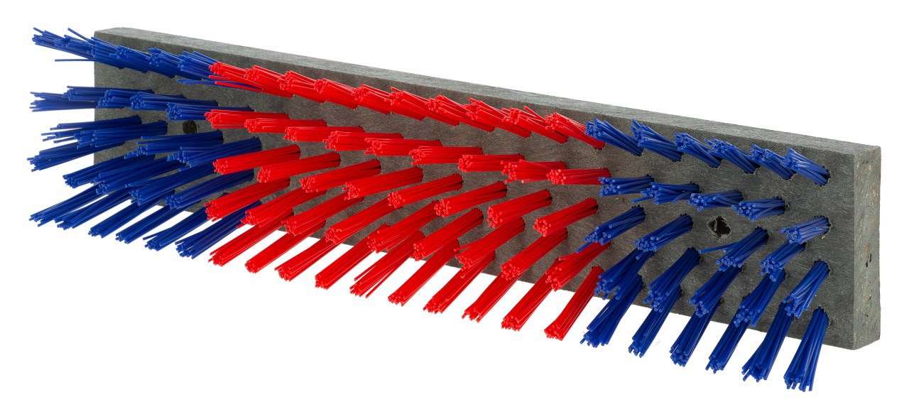 Producten veeborstel nylon blauw rood blauw 50x10cm
