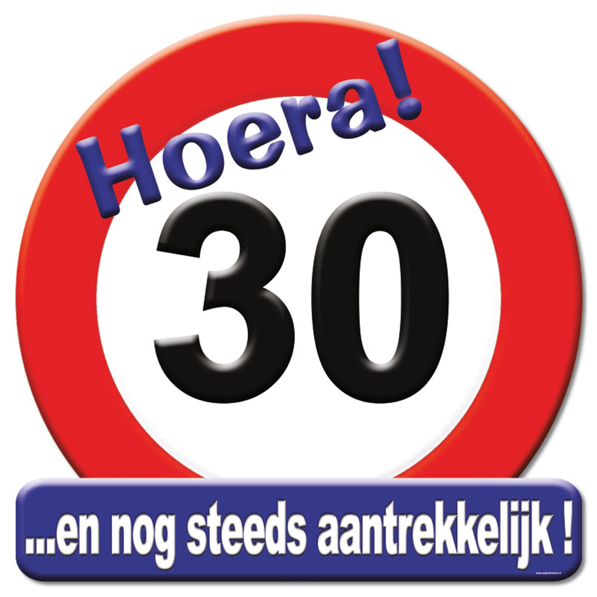 Paperdreams huldeschild verkeersbord - 30 jaar